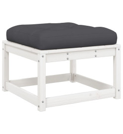 Salon de jardin 6 pcs avec coussins blanc bois massif de pin