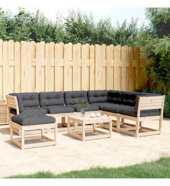 Salon de jardin 7 pcs avec coussins Bois de pin massif