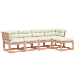 Salon de jardin 5 pcs avec coussins bois massif douglas