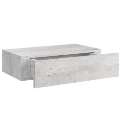 Étagères à tiroir murales 2 pcs Gris béton 40x23,5x10 cm MDF