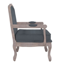 Fauteuil gris foncé 64x64x90 cm velours