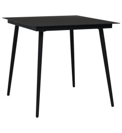 Ensemble à dîner d'extérieur 3 pcs Rotin PVC Noir