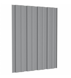 Panneaux de toiture 12 pcs Acier galvanisé Gris 60x45 cm