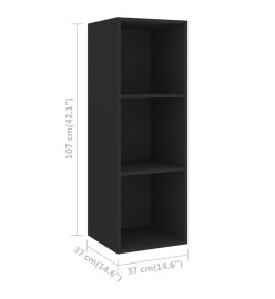 Ensemble de meuble TV 3 pcs Noir Aggloméré