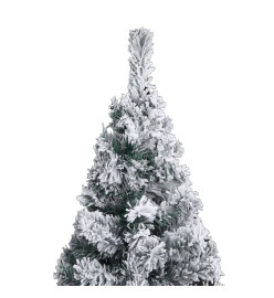 Sapin de Noël artificiel mince flocon de neige vert 240 cm PVC