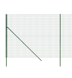 Clôture en treillis métallique vert 1,6x25 m acier galvanisé