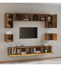 Ensemble de meubles TV 8 pcs Chêne fumé Bois d'ingénierie