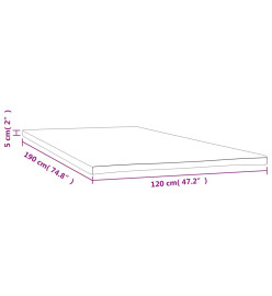 Sur-matelas 120x190x5 cm