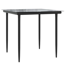 Mobilier à dîner de jardin 3pcs avec coussins noir et gris