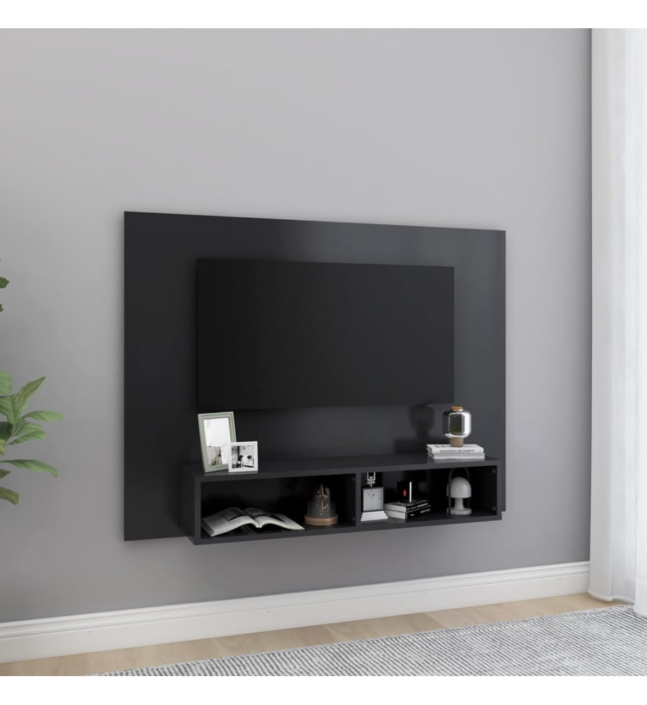 Meuble TV mural Gris 120x23,5x90 cm Aggloméré