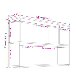 Bibliothèque Chêne marron 100x24x63 cm Bois d'ingénierie