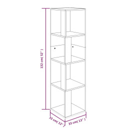 Armoire d'angle Chêne fumé 33x33x132 cm Bois d'ingénierie