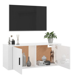 Meuble TV mural Blanc brillant 100x34,5x40 cm