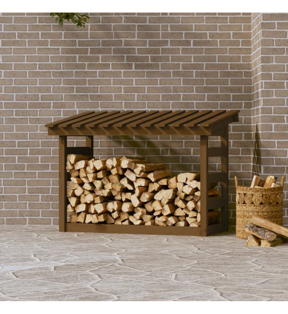 Support de bois de chauffage Marron miel 108x64,5x78cm Bois pin