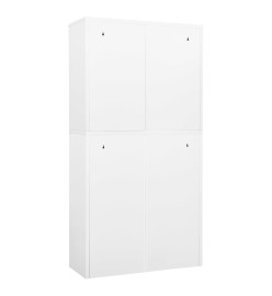 Armoire de bureau Blanc 90x40x180 cm Acier