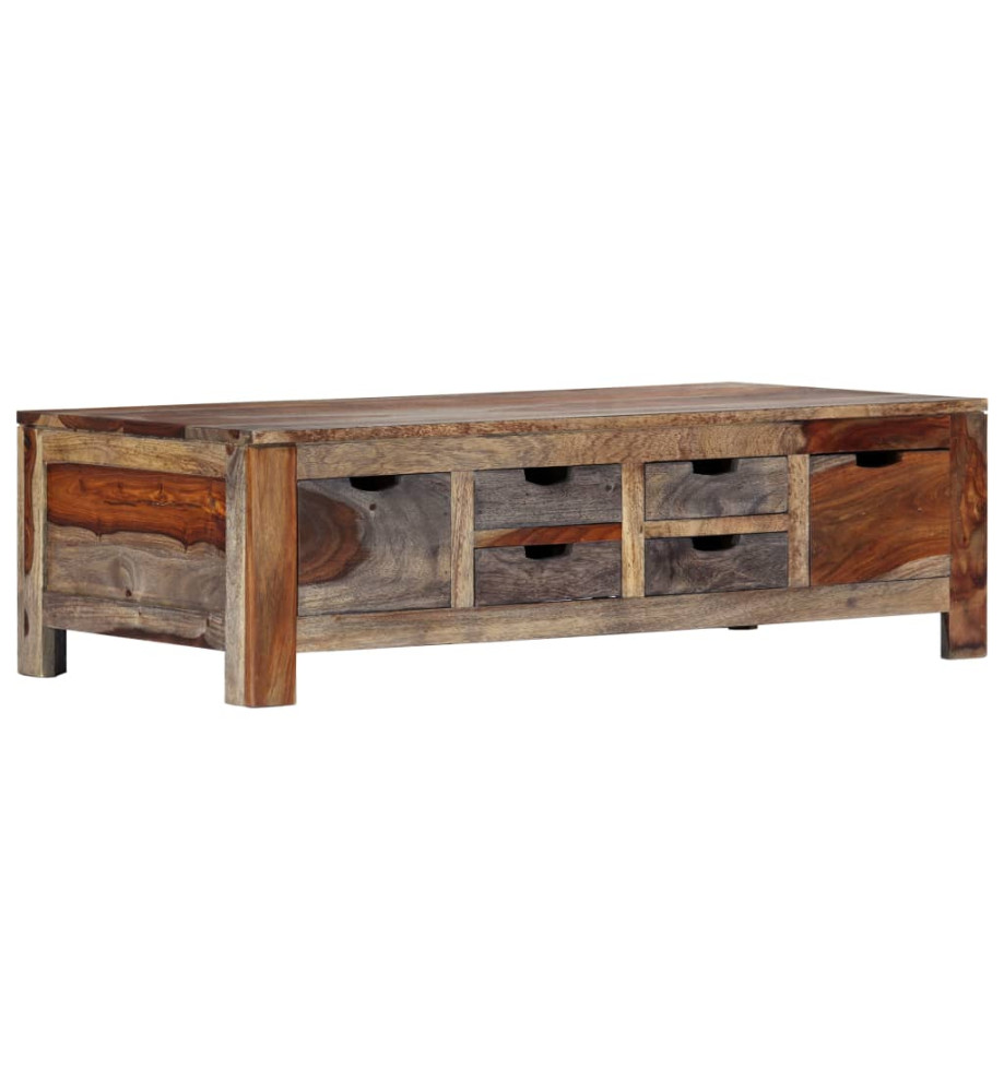 Table basse Gris 100x50x30 cm Bois de Sesham massif