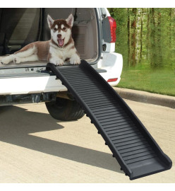 Rampe de voiture pliable pour chiens Noir 155,5x40x15,5 cm