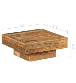 Table basse Bois de récupération massif 70 x 70 x 30 cm