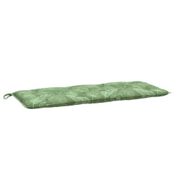 Coussin de banc de jardin motif de feuilles 120x50x7 cm tissu