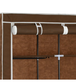 Armoire avec compartiments et barres Marron 150x45x175 cm Tissu