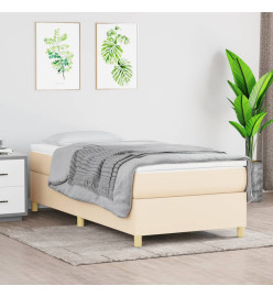 Lit à sommier tapissier avec matelas Crème 100x200 cm Tissu