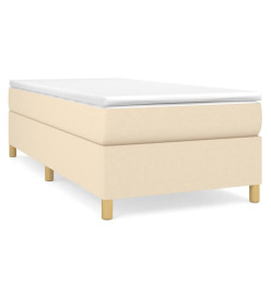 Lit à sommier tapissier avec matelas Crème 100x200 cm Tissu