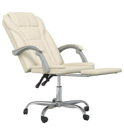 Fauteuil inclinable de bureau Crème Similicuir