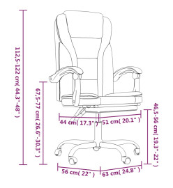 Fauteuil inclinable de bureau Crème Similicuir