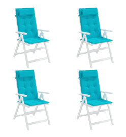 Coussins de chaise à dossier haut lot de 4 turquoise