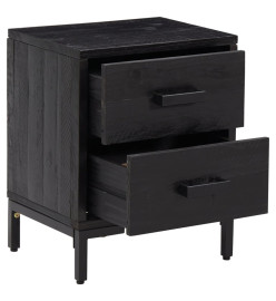 Tables de chevet 2 pcs Noir 36x30x45 cm Bois de pin massif