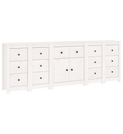 Buffet Blanc 230x35x80 cm Bois massif de pin