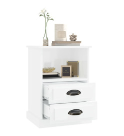 Tables de chevet 2 pcs blanc brillant 43x36x60 cm