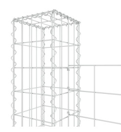 Panier de gabion en forme de U avec 5 poteaux Fer 500x20x150 cm