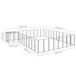 Chenil Noir 25,41 m² Acier