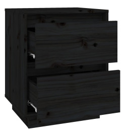 Tables de chevet 2 pcs Noir 40x35x50 cm Bois de pin solide