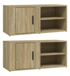 Meubles TV 2 pcs Chêne sonoma 80x31,5x36 cm Bois d'ingénierie