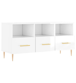 Meuble TV Blanc brillant 102x36x50 cm Bois d'ingénierie