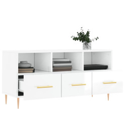 Meuble TV Blanc brillant 102x36x50 cm Bois d'ingénierie