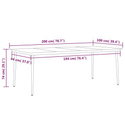 Ensemble de salle à manger de jardin 7 pcs Anthracite