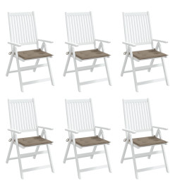 Coussins de chaise de jardin 6 pcs taupe 40x40x3cm tissu oxford