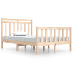 Cadre de lit Bois massif 120x190 cm Petit Double