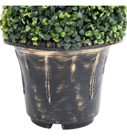 Plante de buis artificiel en spirale avec pot Vert 89 cm