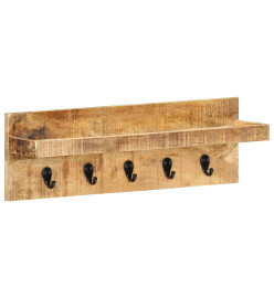 Porte-manteau mural 60x15x20 cm Bois de manguier brut solide