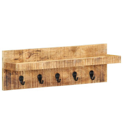 Porte-manteau mural 60x15x20 cm Bois de manguier brut solide