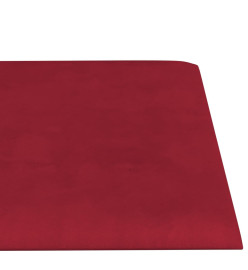 Panneaux muraux 12 pcs Rouge bordeaux 30x15 cm Velours 0,54 m²