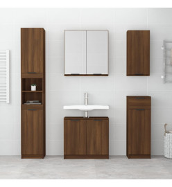 Meubles de salle de bain 5 pcs Marron Bois d'ingénierie