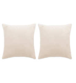 Coussins 2 pcs Tissu 60x60 cm Blanc cassé