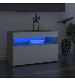 Meubles TV avec LED 2 pcs Blanc et chêne sonoma 60x35x40 cm