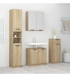 Ensemble d’armoires de salle de bain 4 pcs chêne sonoma