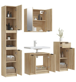 Ensemble d’armoires de salle de bain 4 pcs chêne sonoma